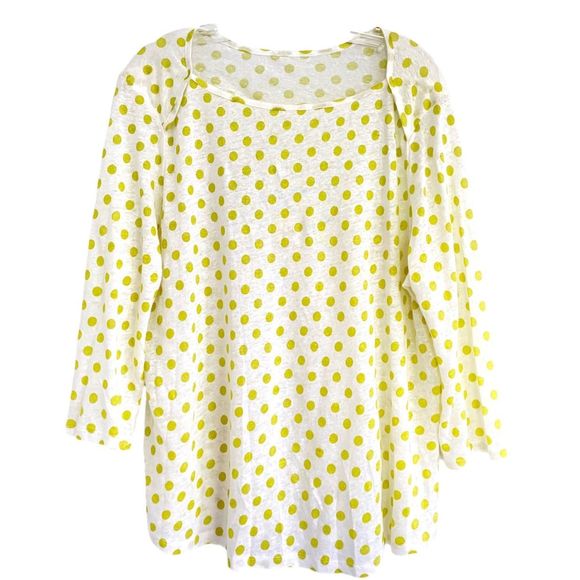 Polka Dot 3/4 Sleeve Top Sz Xl - Picture 1 of 5